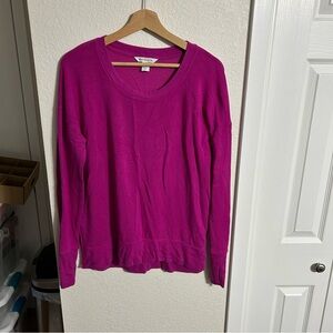 Athleta Coaster Luxe Sweatshirt Sz S pink Stretch Crewneck Modal Ultra Soft